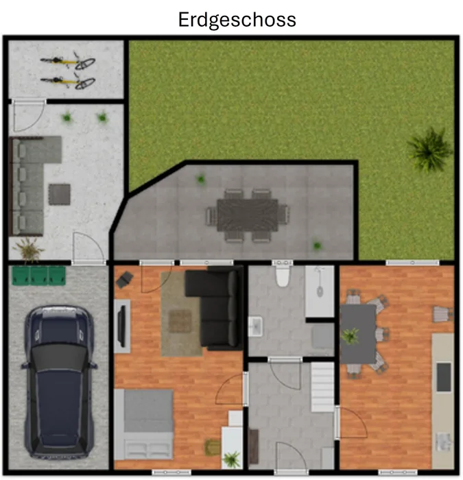 Grundriss des Erdgeschosses im Alten Pferdestall