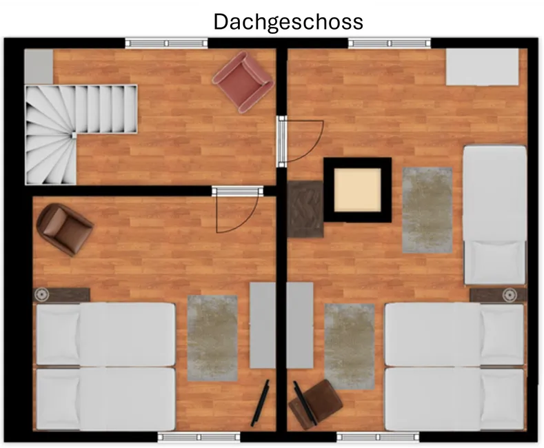Grundriss des Dachgeschosses im Hexenhaus