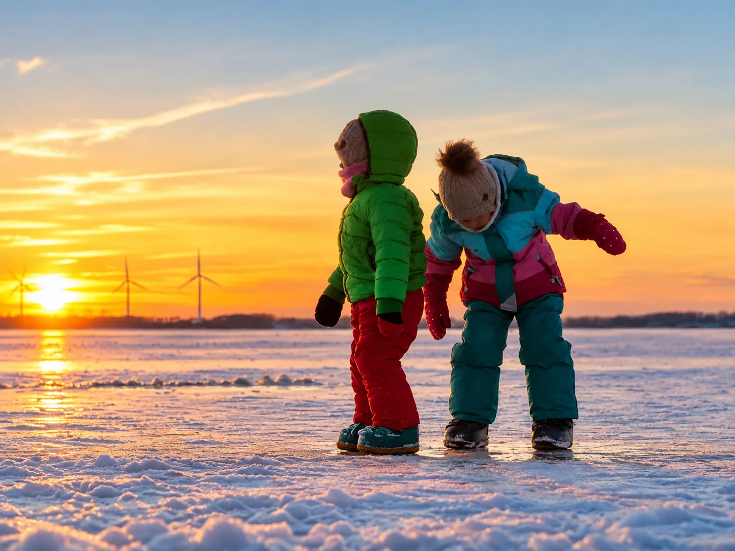 Kinder erleben den Winter am Dümmersee